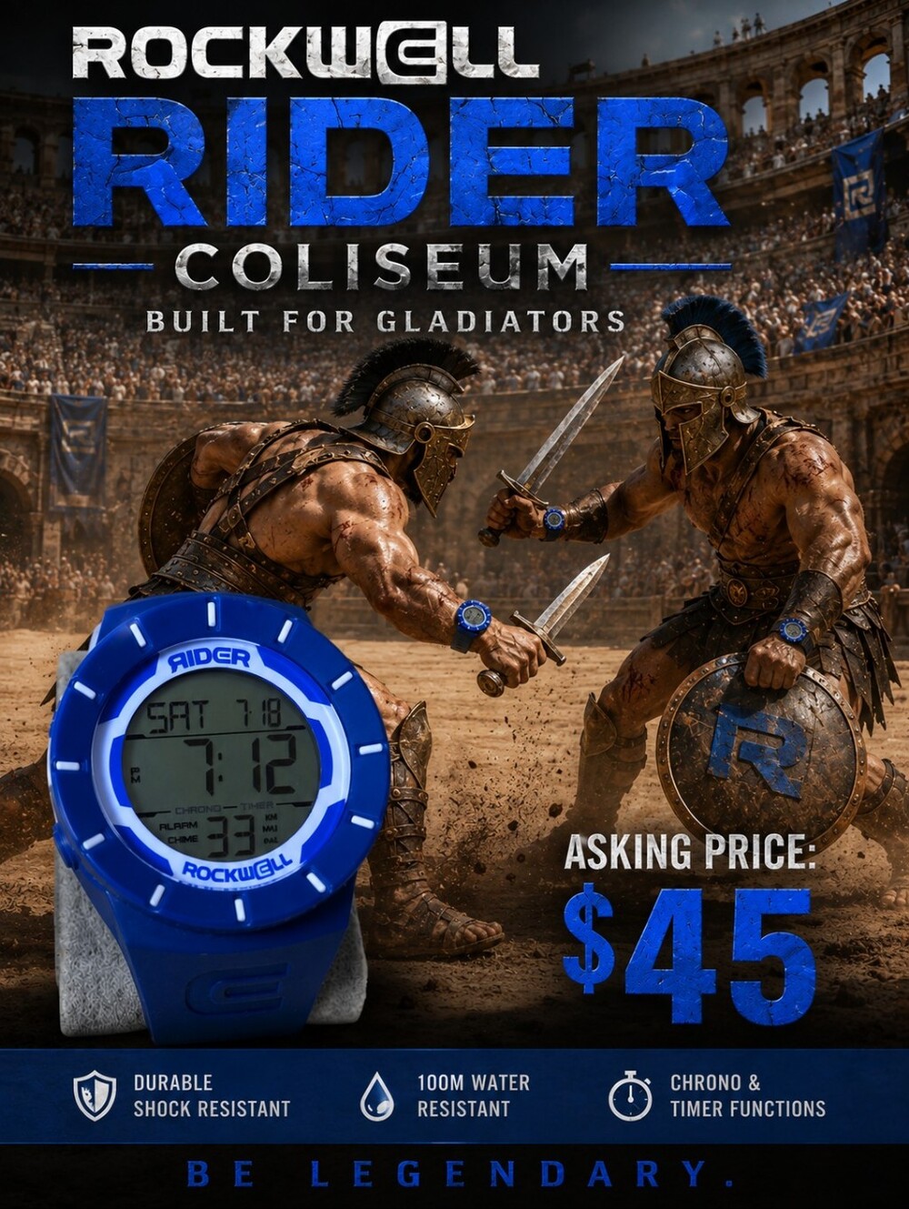 Rockwell Rider Coliseum Blue Digital Sports Smartwatch